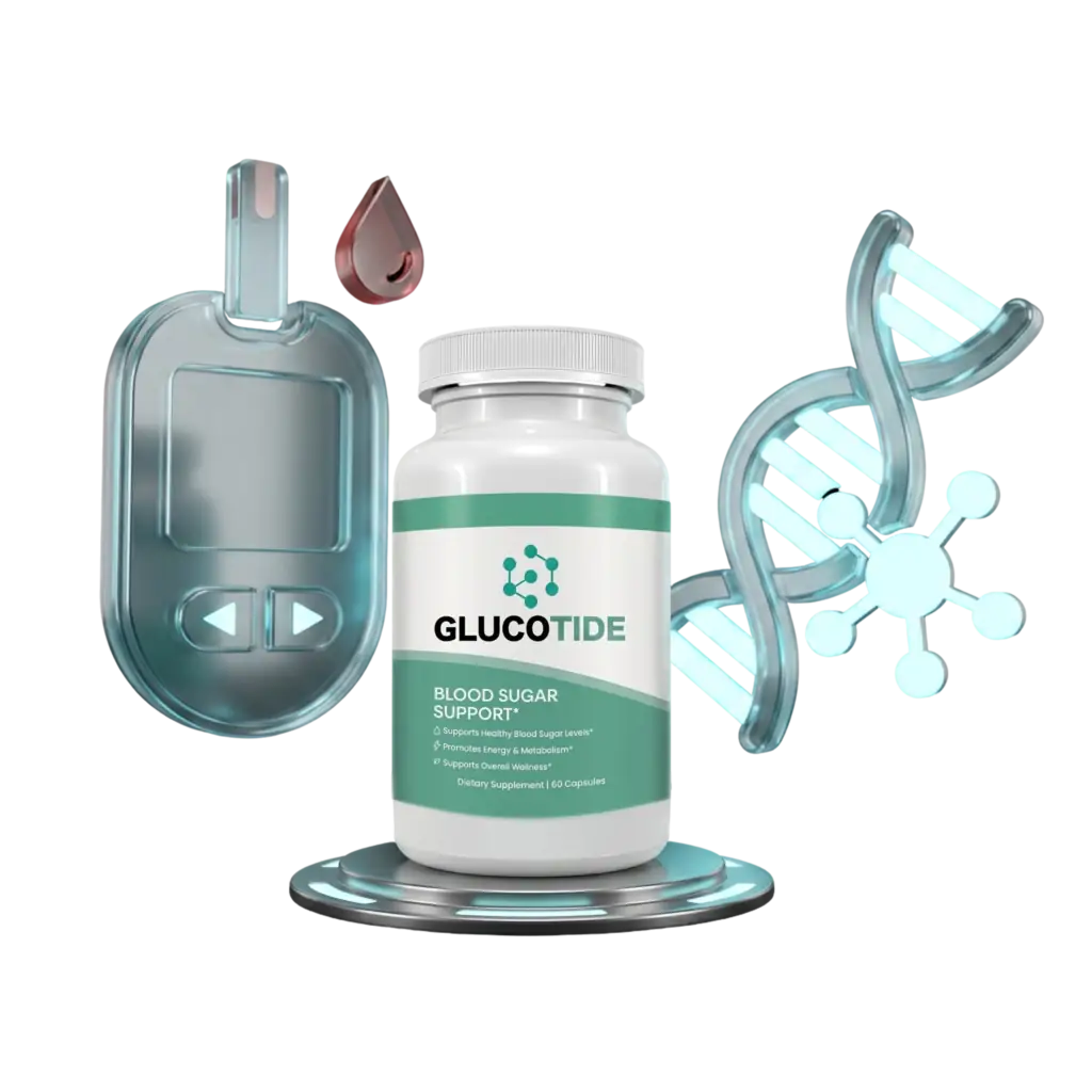 GlucoTide blood sugar support capsule bottle